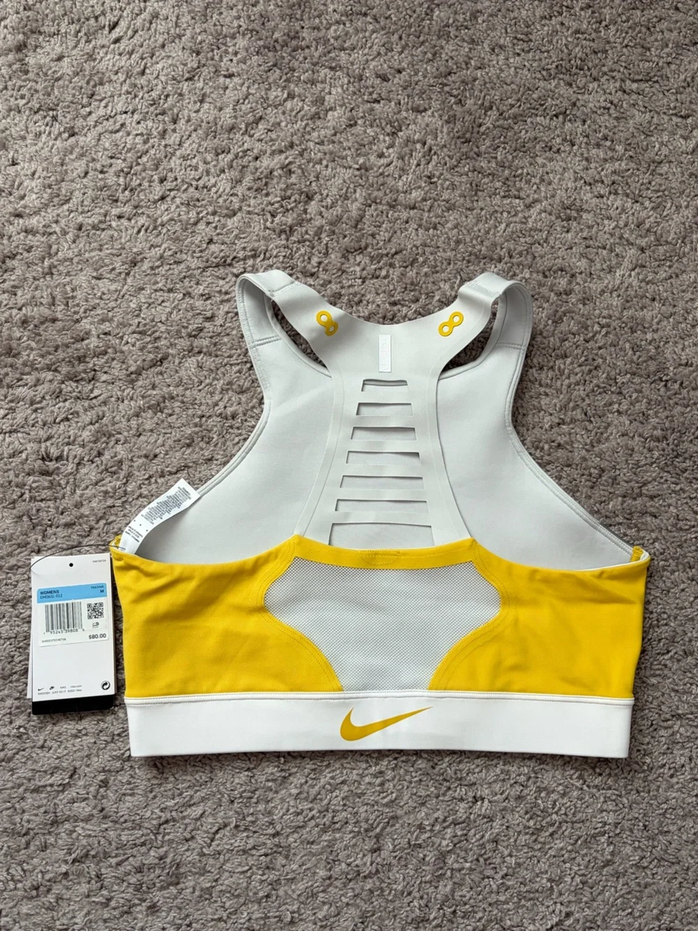 Nike AirMax Grey and Yellow Sports Bra - Picture 6 of 6
